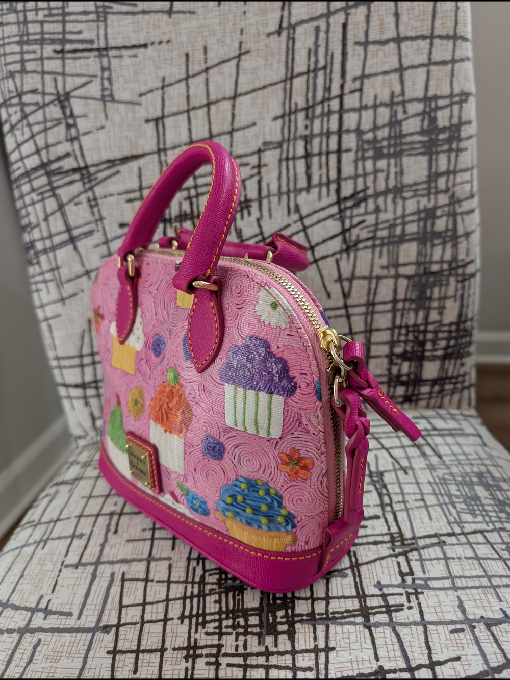 Dooney & Bourke Pink Cupcake Satchel - Playful Crossbody Bag - Picture 3 of 8